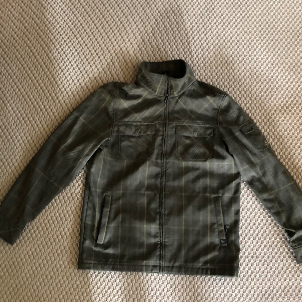 Prana Soft Shell Jacket, green plaid